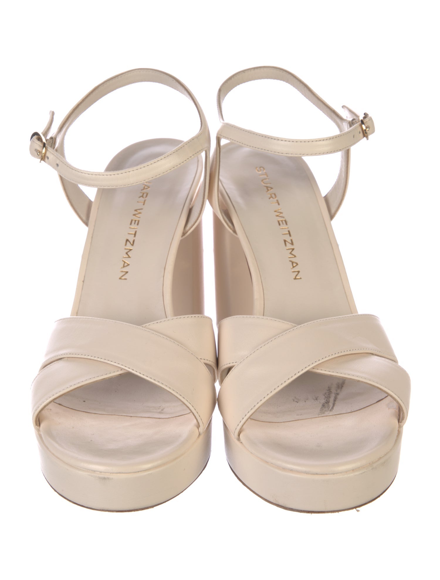 Stuart Weitzman Leather Cutout Accent Sandals